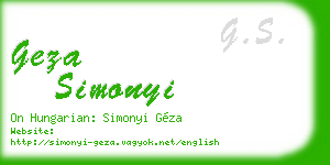 geza simonyi business card